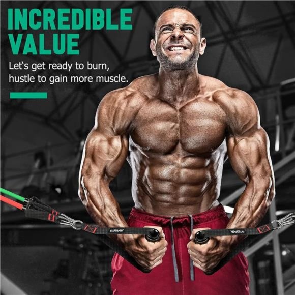 Resistance Bands Set -Exercise Bands with Handles, Door Anchor,Legs Ankle Straps - Picture 4 of 6